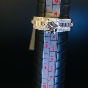 Silver- Clear Crystal Engagement Ring - Unbranded